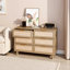 Commode 6 tiroirs en rotin au design naturel pour le rangement de la chambre à coucher et du salon