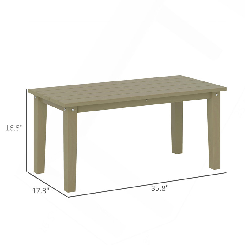 Outdoor Brown Table,Rectangle Outdoor Coffee Table, Brown