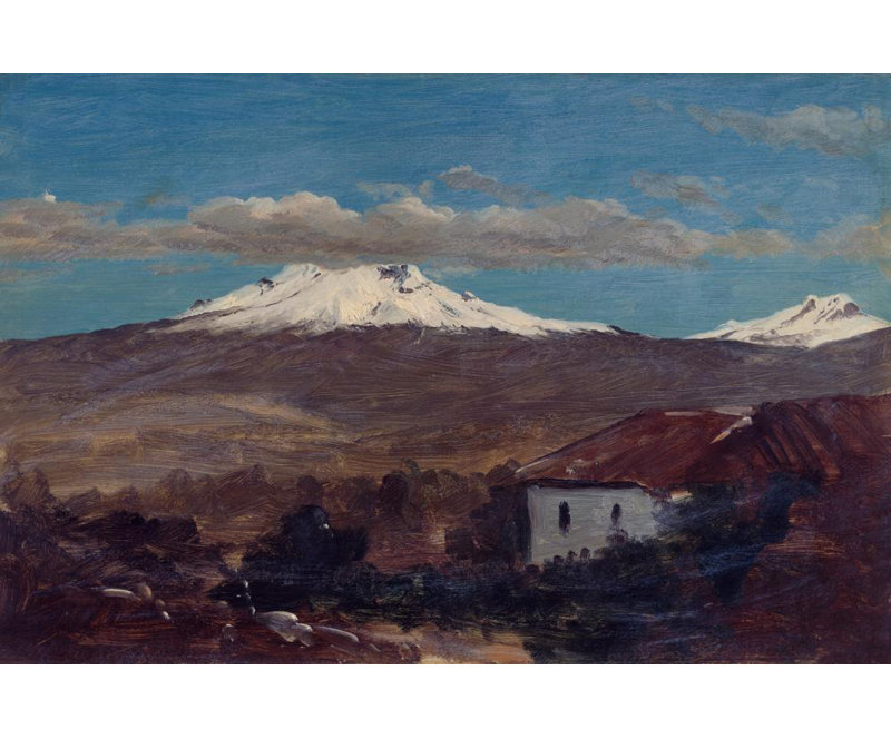 "Mont Chimborazo montré de Riobamba, Équateur" par Frederic Edwin Church - reproduction d'art sur toile tendue avec châssis