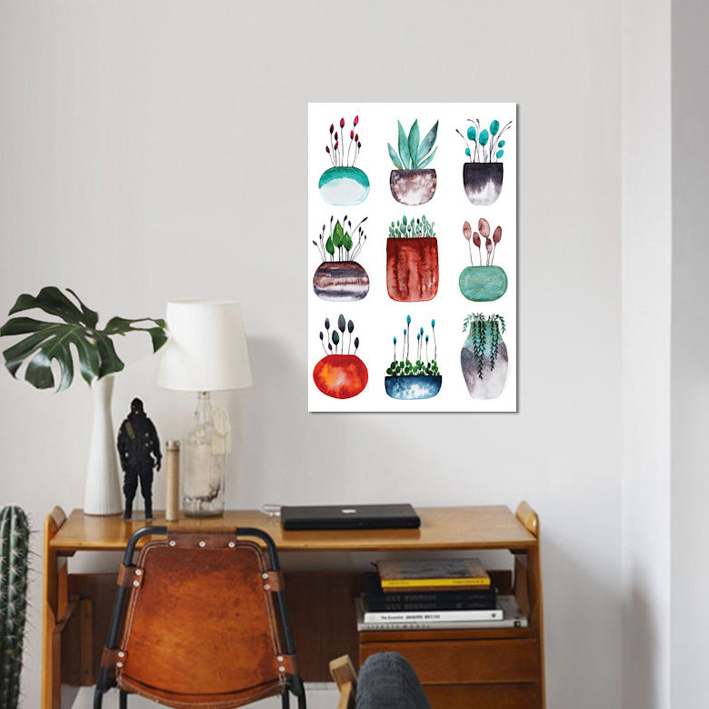 « tiny collection » sur toile, H 12 po x l 8 po x P 0,75 po, Toile tendue, Pas de tapis
