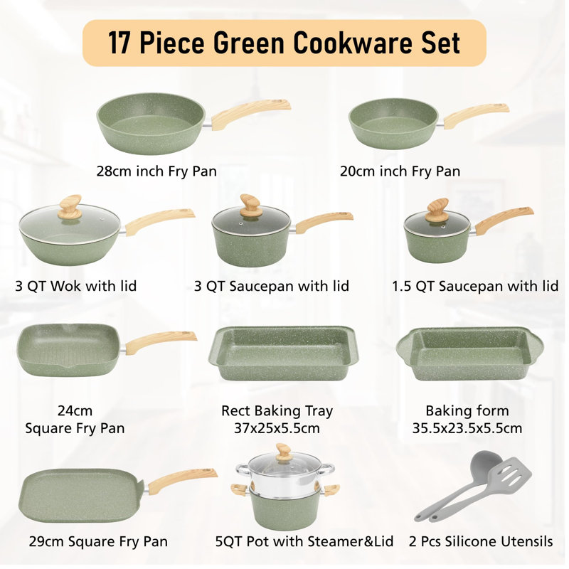 17 - Piece Ceramic Cookware Set