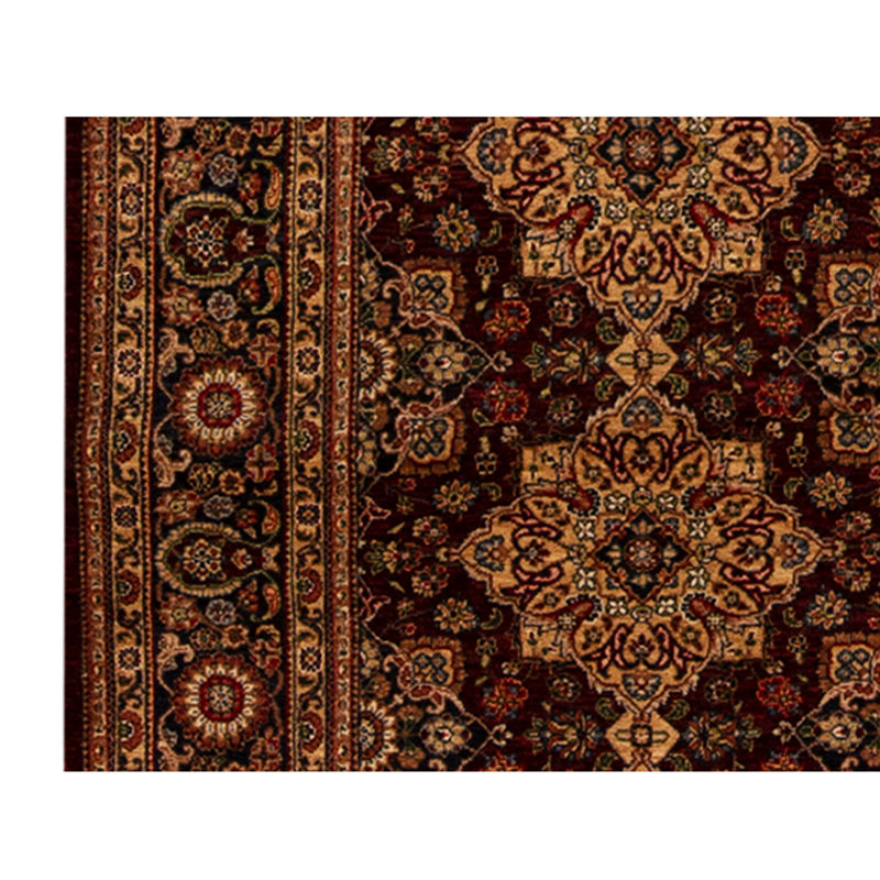Tapis vin / bleu marine en laine noué à la main de conception unique 5 pi 9 po x 8 pi 9 po