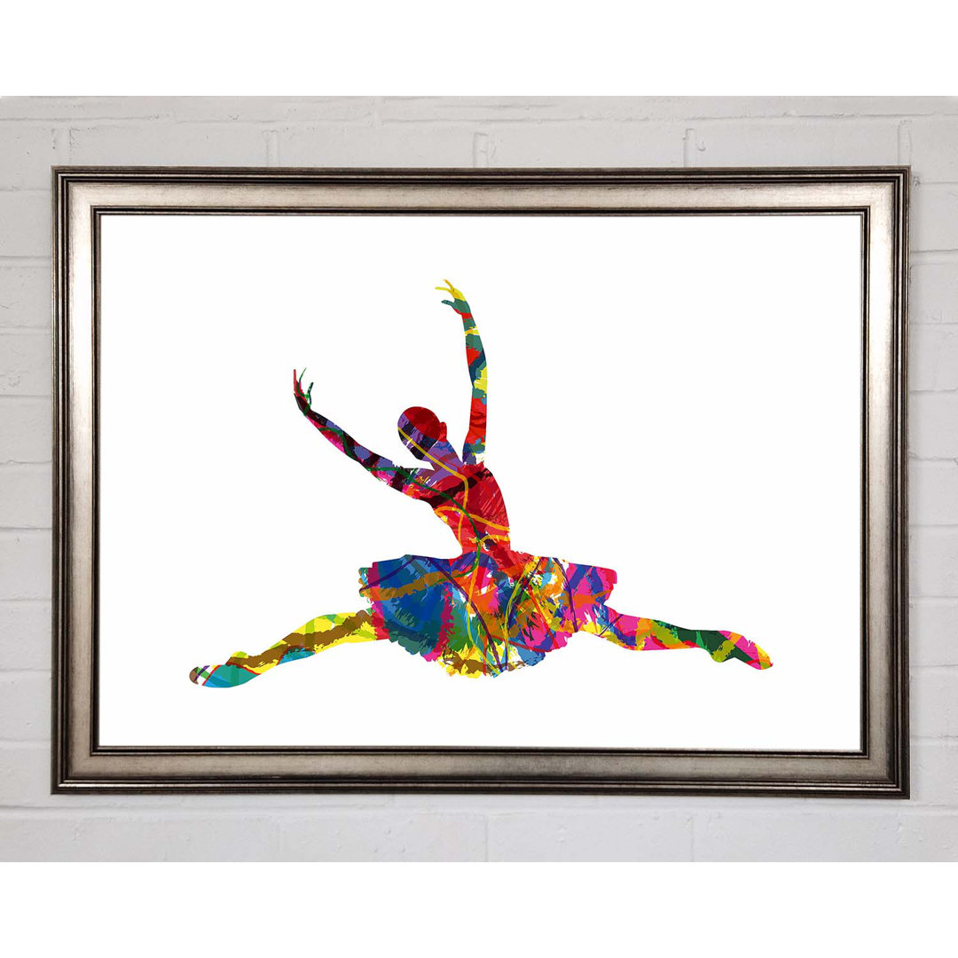 Regenbogen Ballerina 2 Gerahmter Druck