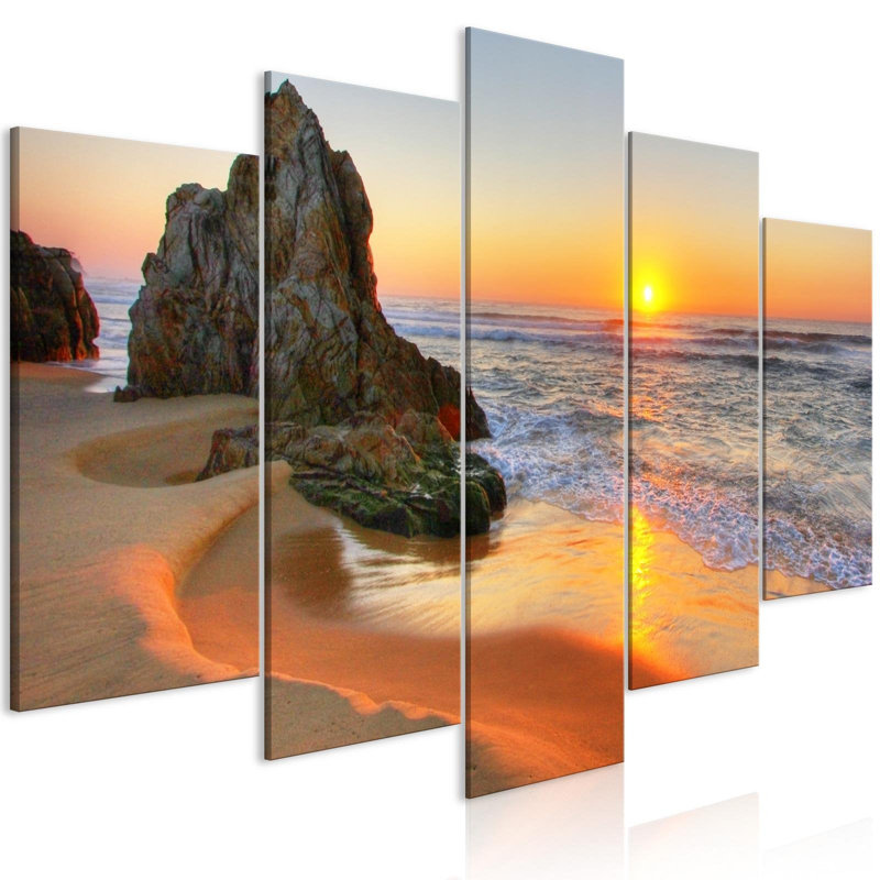 «Attaway Meeting At Sunset Wide» sur toile, reproduction de 5 pièces, H 20 po x l 40 po x P 0,7 po
