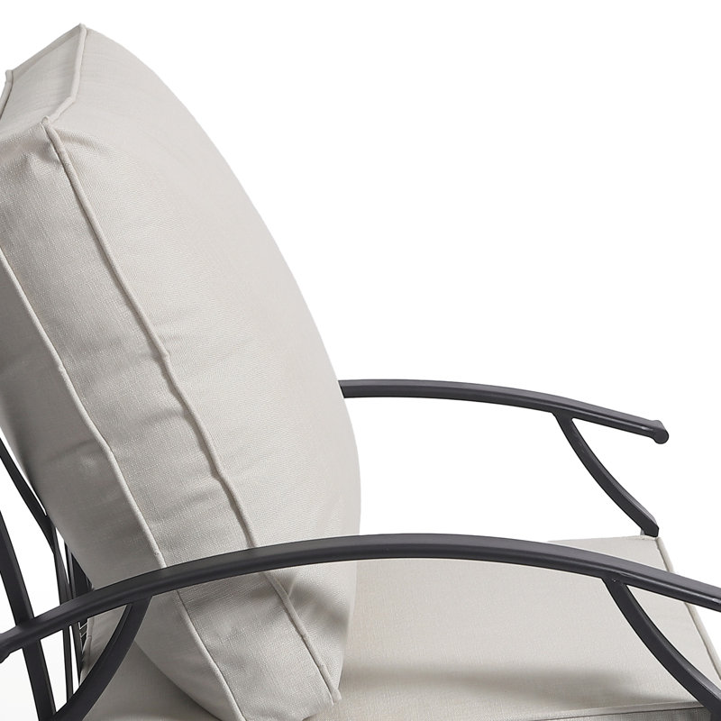 Nickita Wicker and Metal 4-Person Conversation Set, Outdoor Patio Furniture with Swivel Lounge Chairs, Cushions and 2 Tables