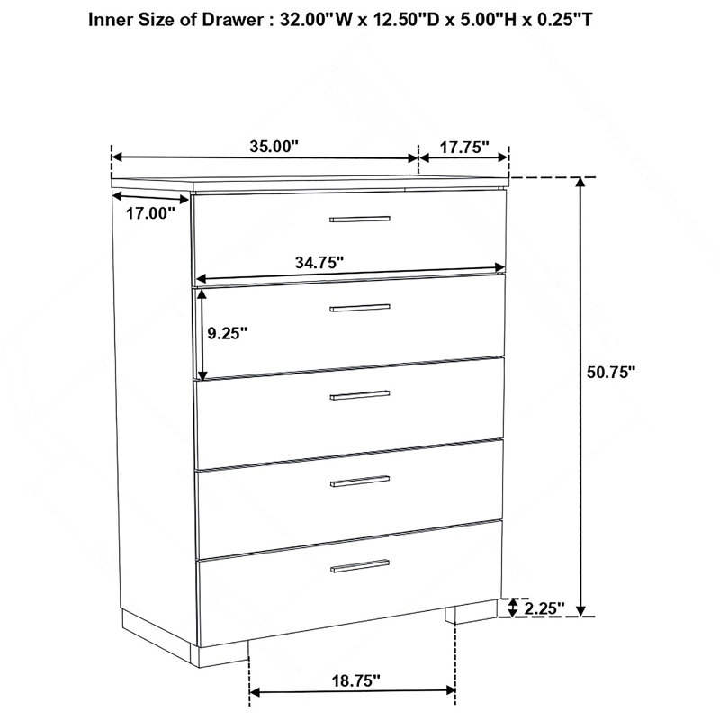 Ensemble de chambre avec grand lit 5 pièces blanc brillant, Cinq pièces : lit, table de chevet, commode, com