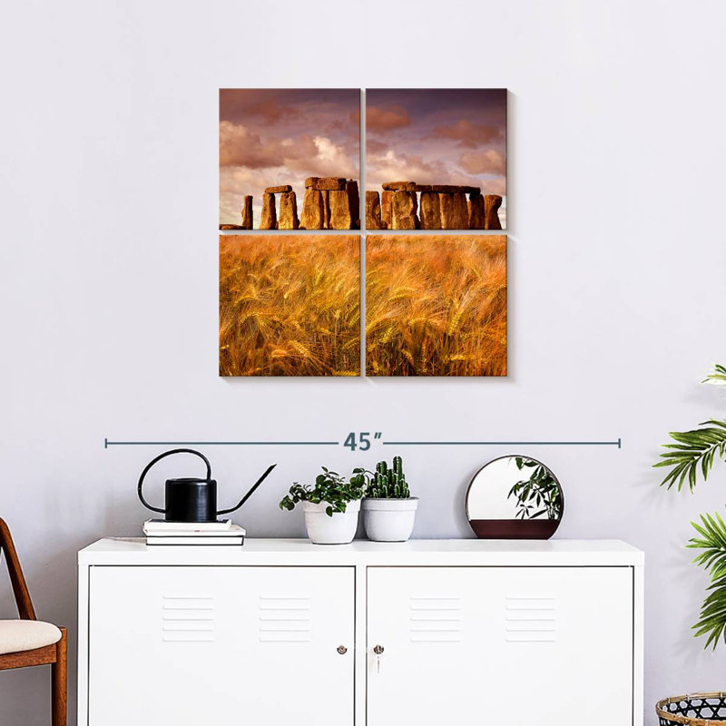 Keiri Wheat Field By The Stonehenge, 26" H x 26" W