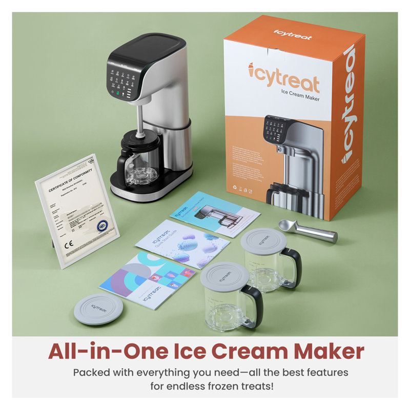 Machine à crème glacée automatique 11-en-1 avec 3 contenants de taille familiale