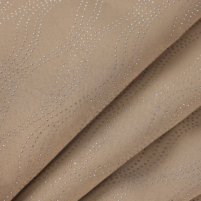 Vedder Modern Textured Waves Polyester Room Darkening Grommet Rod Pocket  Curtain Pair, Grommet 52" W x 96" L, Tan