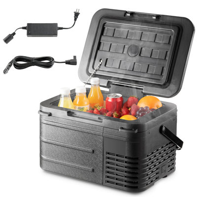 Réfrigérateur de voiture portable BackID 11 qt avec double mode, crochet de verrouillage de porte et panneau de commande, 12 V/24 V CC et 100-240 V CA, économie d'énergie, faible niveau sonore