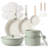 CAROTE 18-Piece Nonstick Cookware Set with Detachable Handle, Green