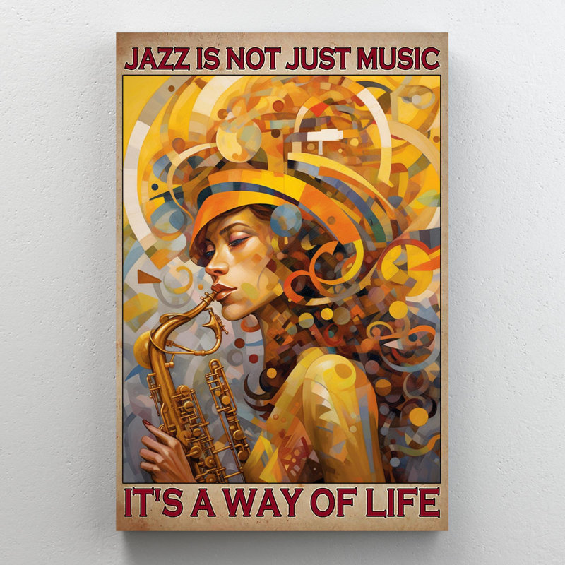 «Jazz Is Not Just Music On», impression sur toile, H 36 po x l 24 po x P 1,25 po