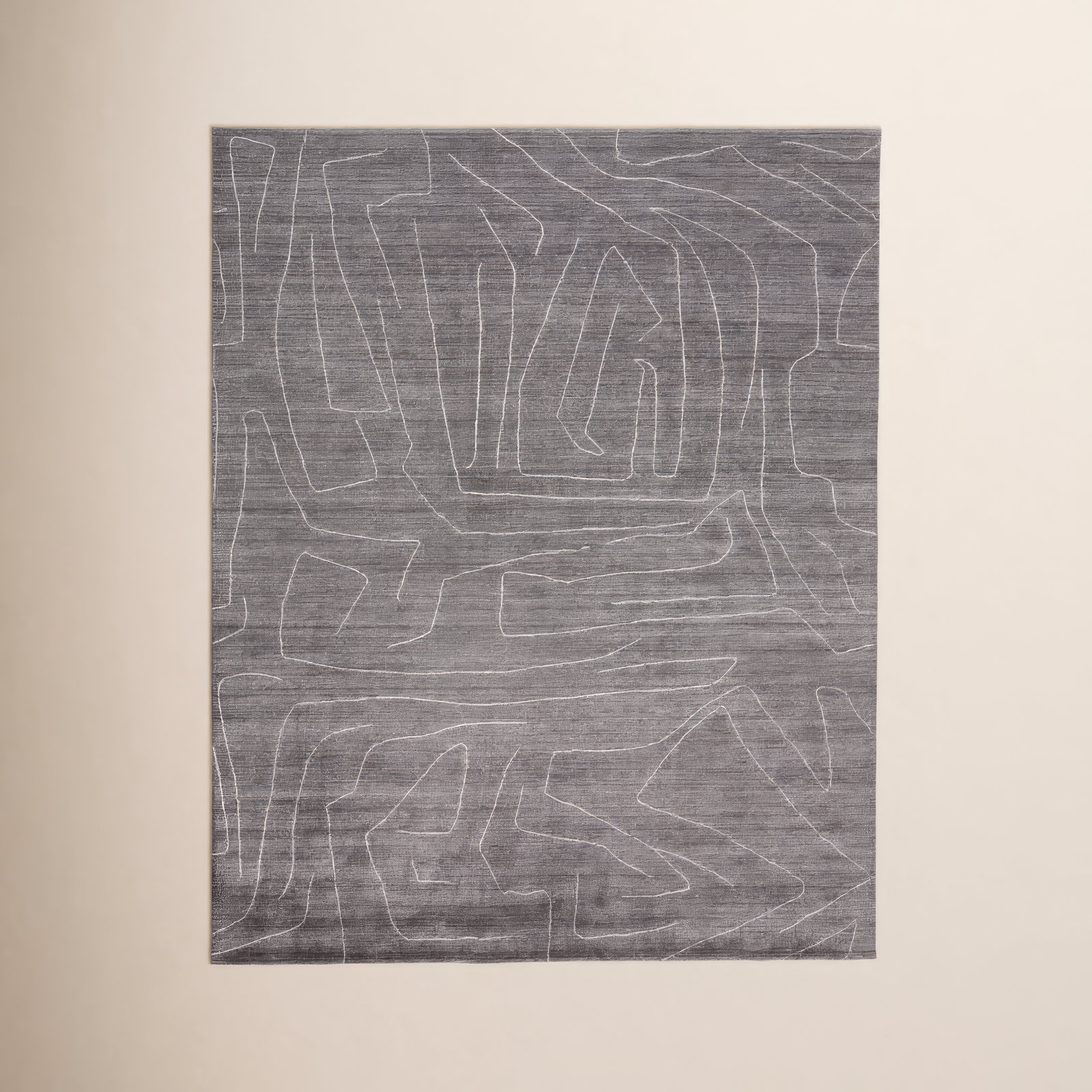Orwell Gray Ivory Hand-Tufted Abstract Rug, Rectangle 2' x 3'