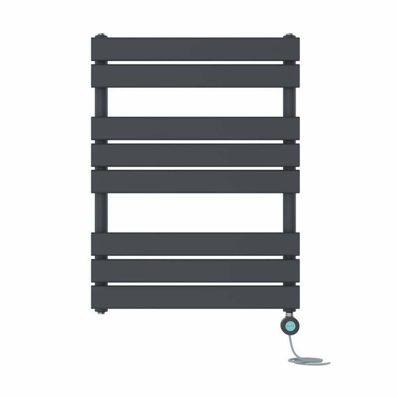 Flat Panel Towel Rail Heated Towel Rails, 80cm H x 60cm W x 6.2cm D, Anthracite