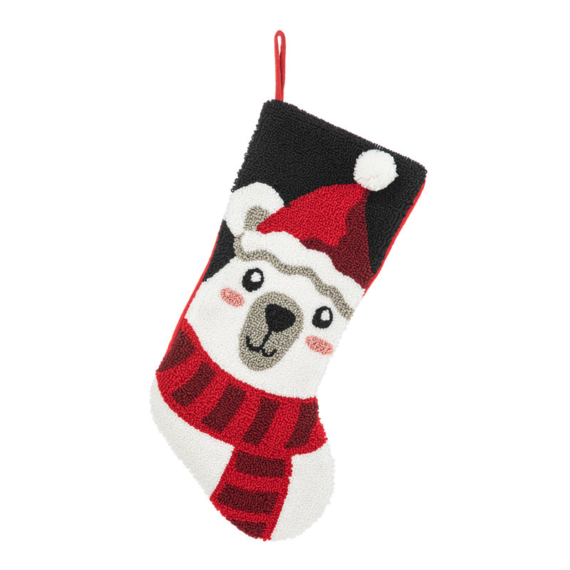 20.5"L Hooked Stocking, Polar Bear