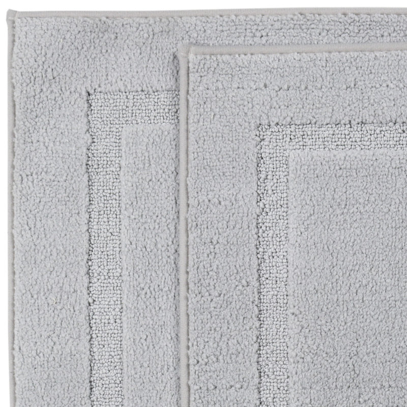 St Mortiz Microfiber Non-Slip Bath Rug, Silver Gray