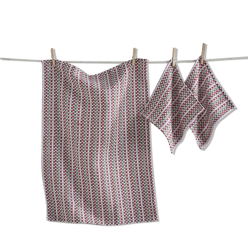 Variegated Dishtowel Kitchen Towel Cotton Cloth Set of 3, Multi