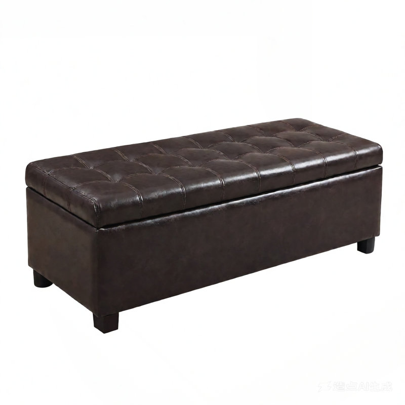 Repose-pieds avec rangement, banc de rangement, banc de chambre d'entrée capitonné, Brown, Brown