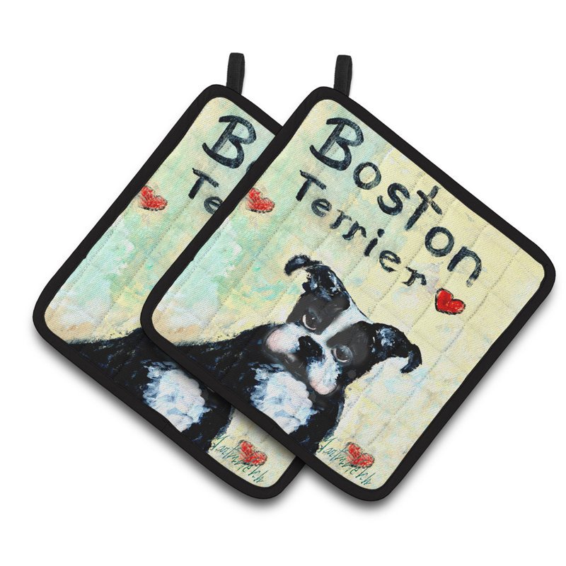 Cuisinier poignée caroline de la trésors de boston terrier où se trouve ma bibb
