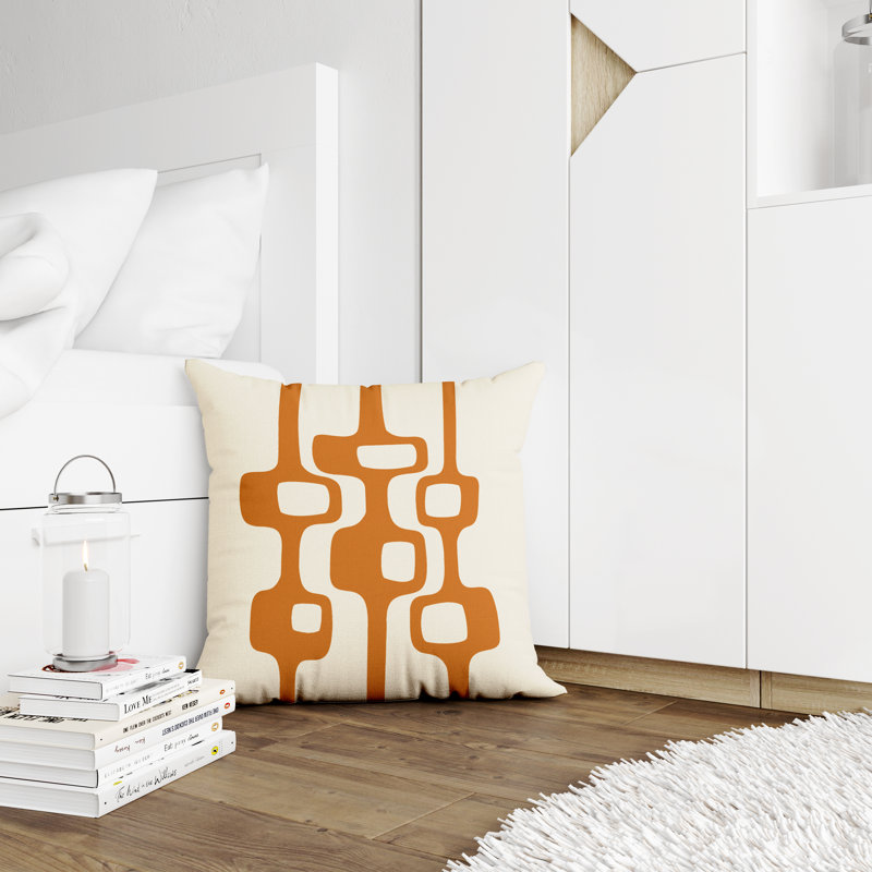Housse et insert de coussin décoratif en polyester pour l'intérieur et l'extérieur, L 15 po x H 15 po, Orange