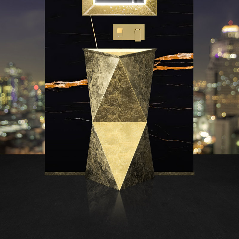 Nadia 21'' L Bathroom Sink, Gold Leaf