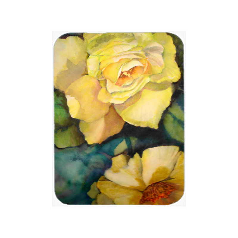 Caroline's Treasures Roses Glass Cutting Board