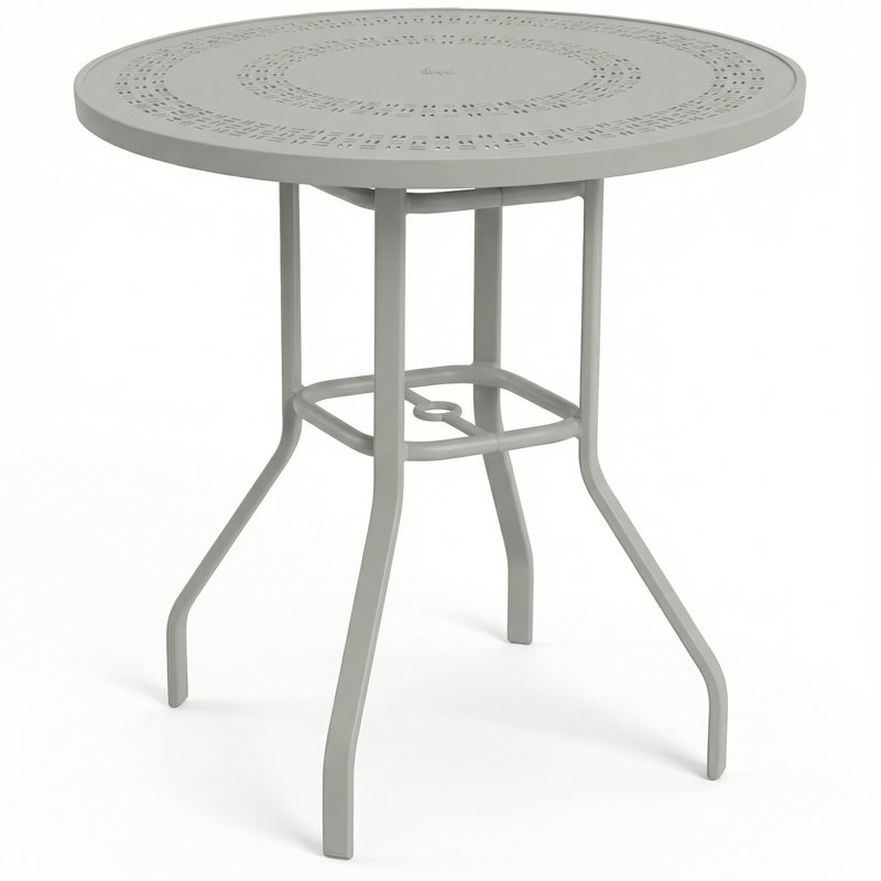 Windward Outdoor Mayan 42" Round Balcony Table, Matte Gray