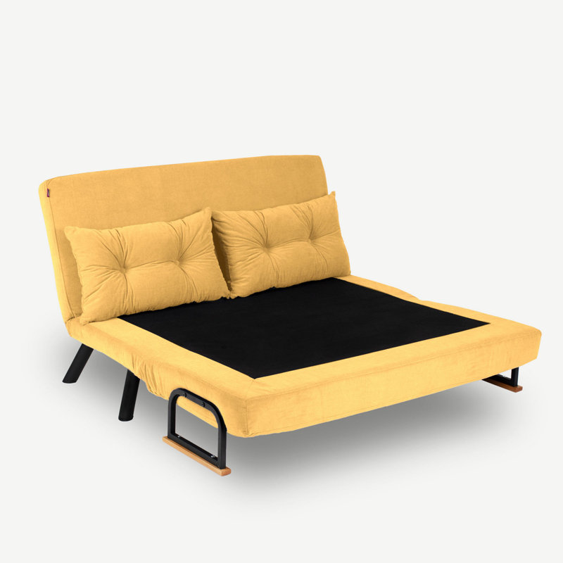 Thrugun 2 Seater Clic Clac Sofa Bed, Mustard