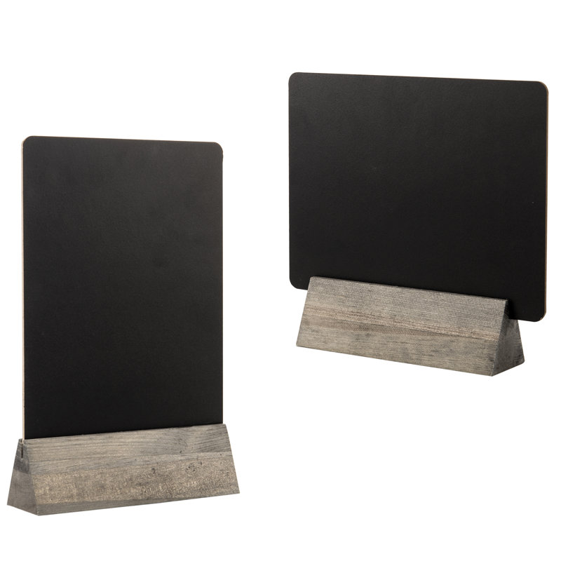 Freestanding Reversible Mini - Up To 2' Chalkboard, Rustic Gray