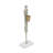 4.8x3x15.5" Aluminum Taper Candle Holder with Abstract Human Design and Marble Stand