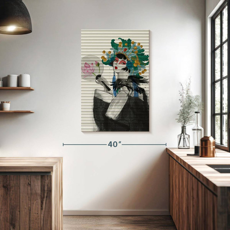 Portrait de femme japonaise Leisha, H 39 po x l 26 po