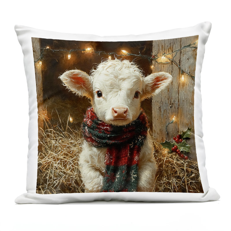 Coussin d'extérieur imprimé blanc