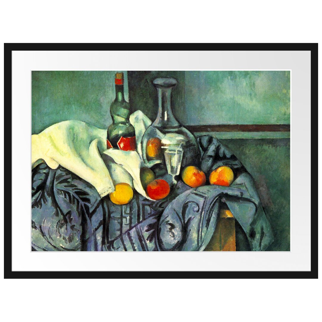 Gerahmter Kunstdruck Still Life Peppermint Bottle von Paul Cezanne