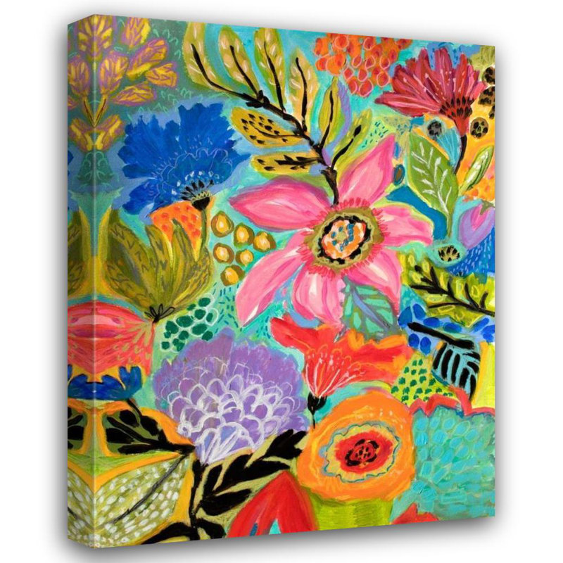 Art sur toile tendue avec Lark Manor ™ Fields, Karen Gallery, Secret Garden Floral II, H 18 po x l 15 po