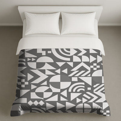 Housses de couette à formes géométriques grises