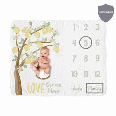 Lemon Floral Fleece Baby Blanket