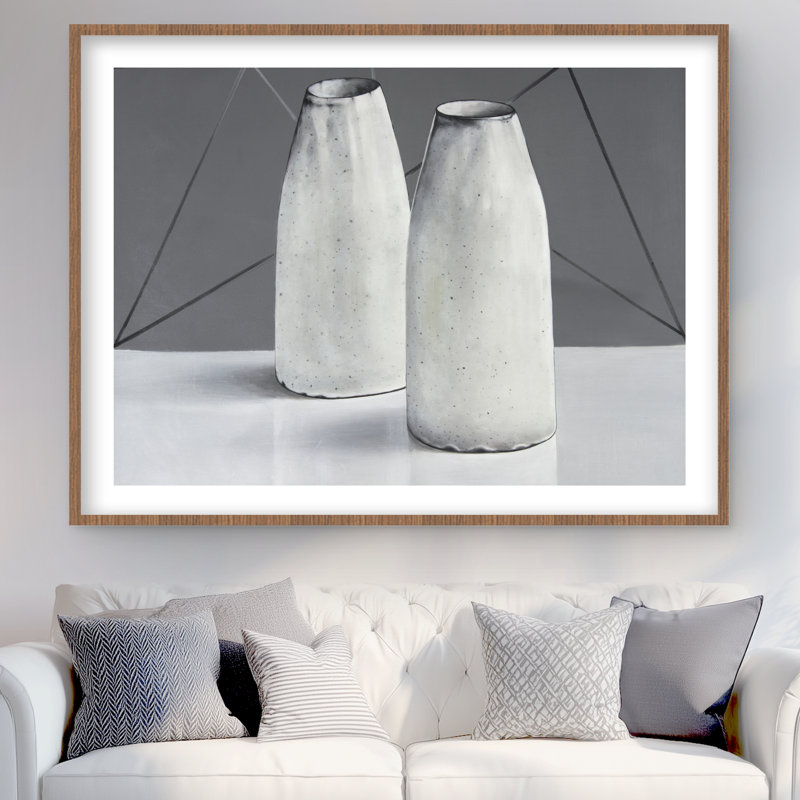 Vases - Imprimé mat gris encadré pour décoration intérieure
