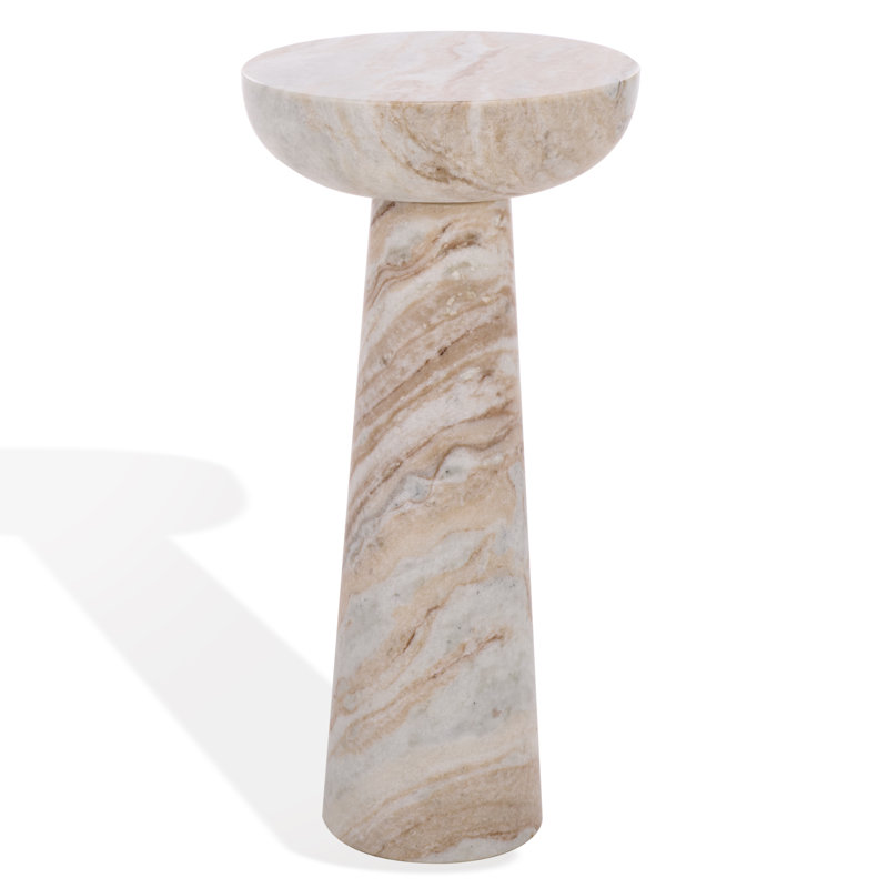 Table d'appoint Glendale, Blanc / Brun