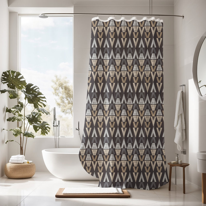 Abstract Shower Curtain, 93" H x 70" W