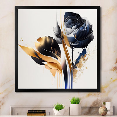 «Liara Roses Flow Flower On Abstract Fusion III», reproduction