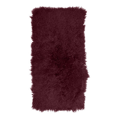 Sheepskin Area Rug in Red