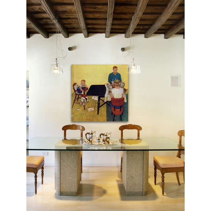 «Dinner for Two» par Jack Welch, reproduction d'art sur toile tendue, H 18 po x l 18 po
