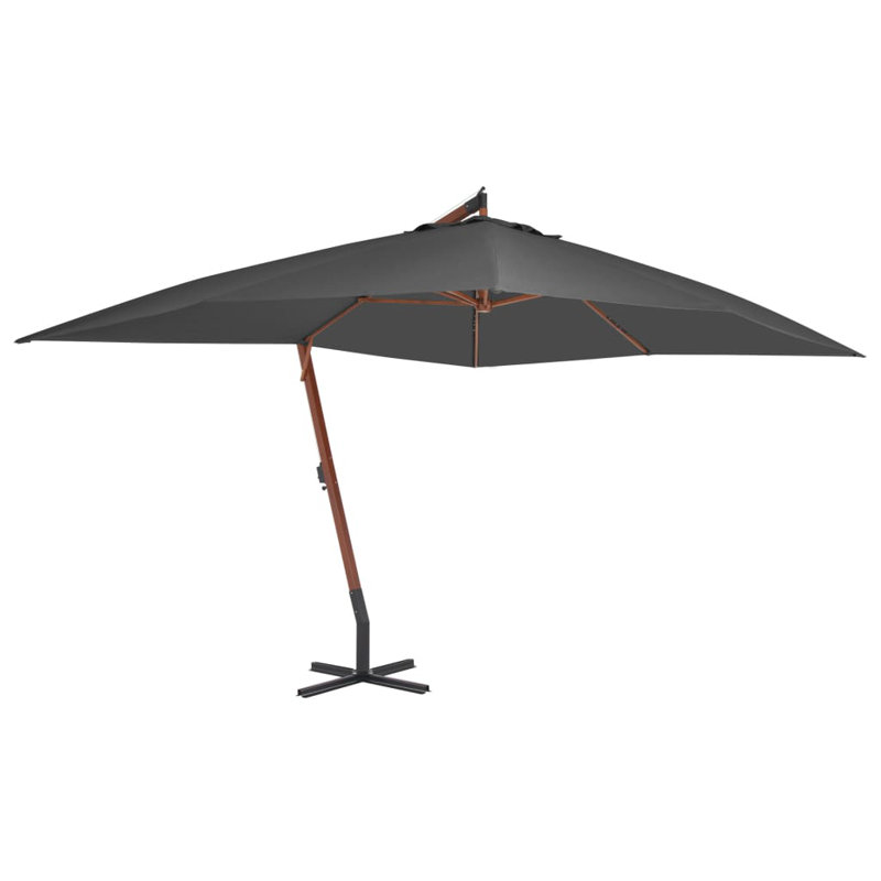 Parasol en porte-à-faux avec système Pully, Anthracite