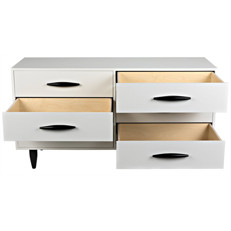 Williams 6 - Drawer Solid Wood Dresser, Mystic White