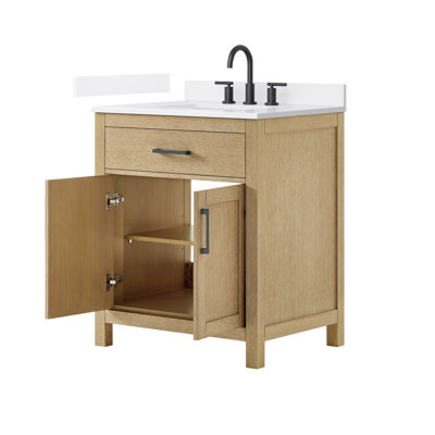 Beckett 30" Freestanding Single Bathroom Vanity with Quartz Top