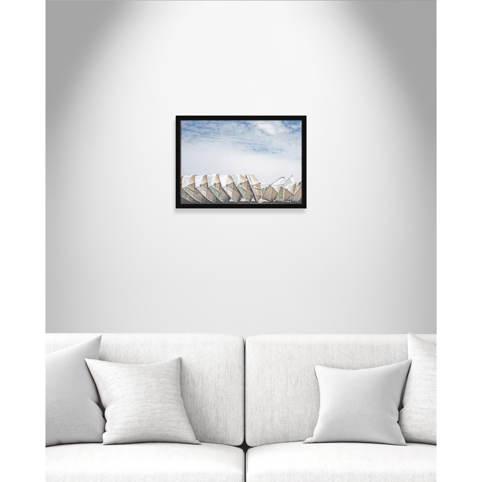 Hennecy "Wooden Boats" Print by Leah Straatsma, 17" H x 23" W x 1.25" D, Satin Black