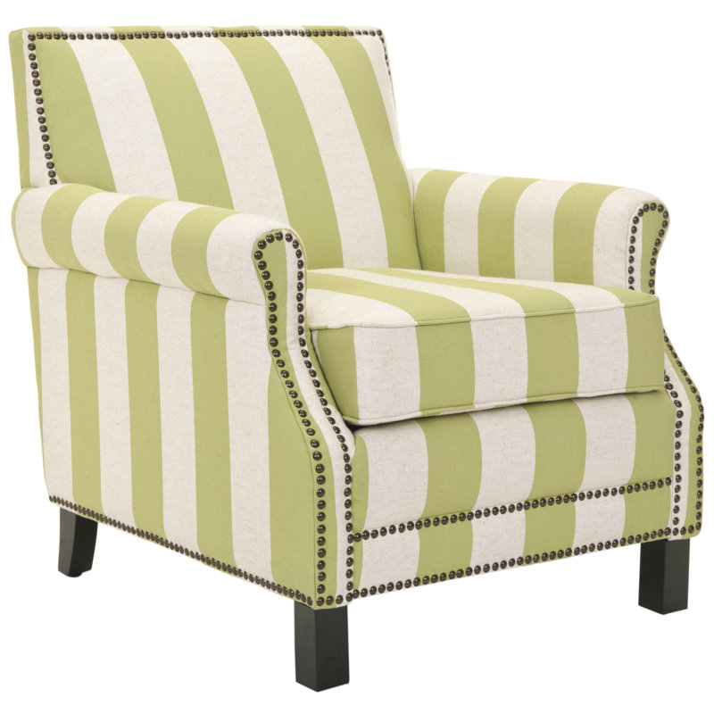 Aportela Upholstered Armchair, Green/White Polyester Blend