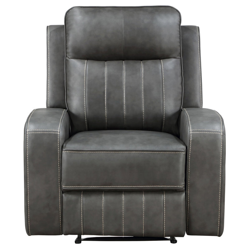 Whipple Upholstered Track Arm Recliner Grey