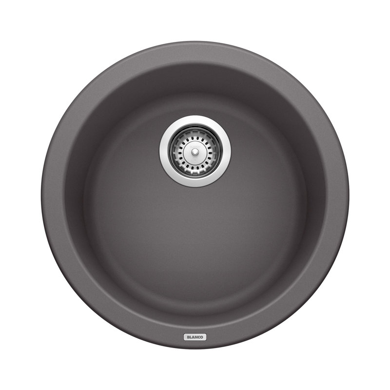 Rondo SILGRANIT 18" L x 18" W Drop-In/Undermount Bar Sink, Cinder