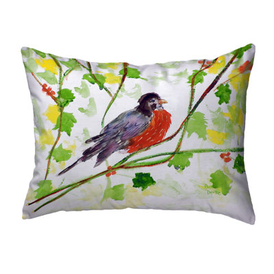 Robin Outdoor Reversible Throw Pillow